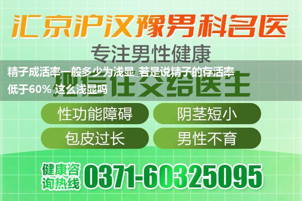 精子成活率一般多少为浅显_若是说精子的存活率低于60% 这么浅显吗